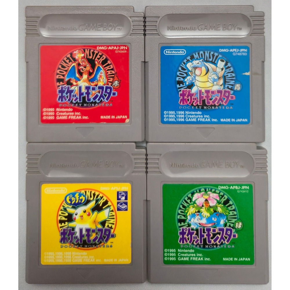 Pokemon Gen 1 Bundle (GB) - JPN Import - Tested + Saves  - US Seller